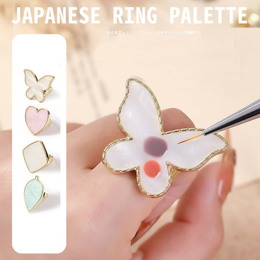 Resin Stone nail art Finger Ring - Orchid Unique