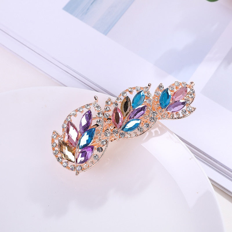 Crystalline rhinestone hairpin - Orchid Unique