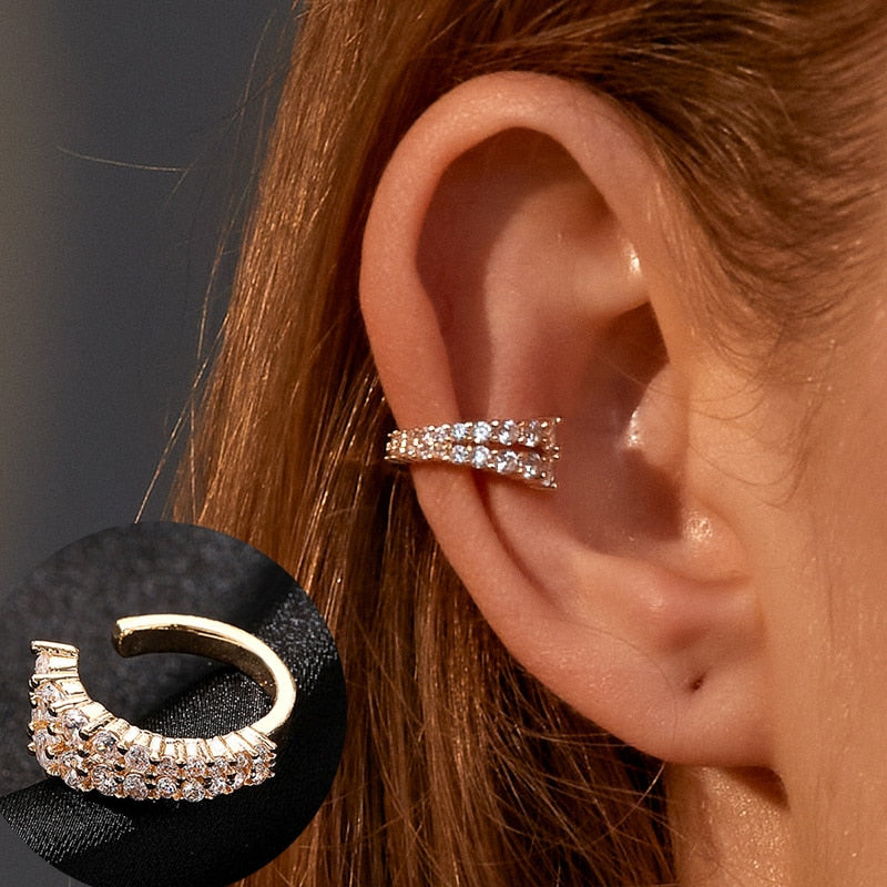 Punk Gold Metal Ear Cuff/Clip - Orchid Unique