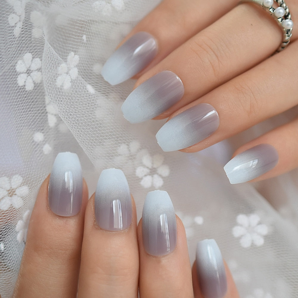 French Ballerina Coffin False Nails - Orchid Unique