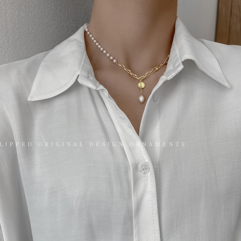 Dainty Pearl Necklace - Orchid Unique