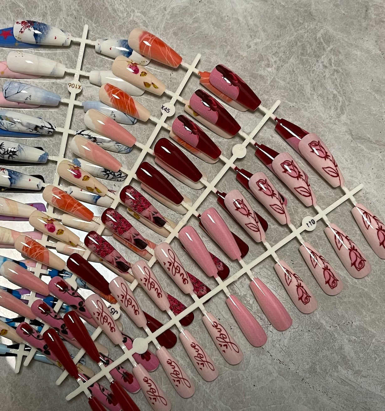 Long False Nails Tips - Orchid Unique