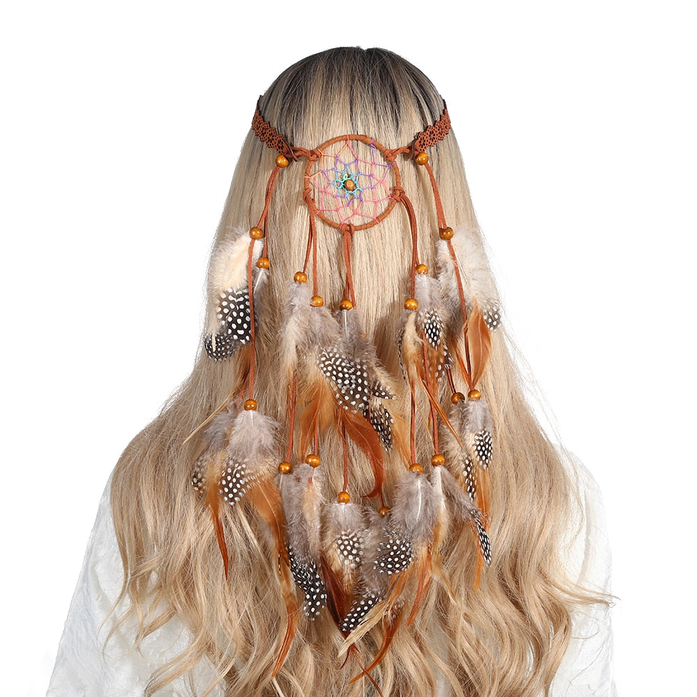 Festival Boho Feather Headband - Orchid Unique