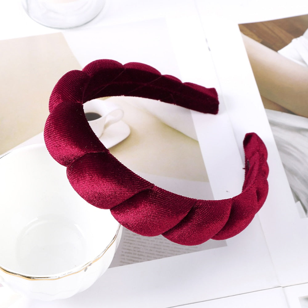 Haimeikang Solid Color Velvet Headband Hair Bands Winter New Sponge Hair Hoop Bezel Headbands For Women Fashion Hair Accessories - Orchid Unique