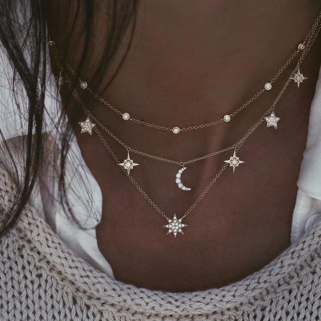 Crystal Stars Pendant Necklaces - Orchid Unique