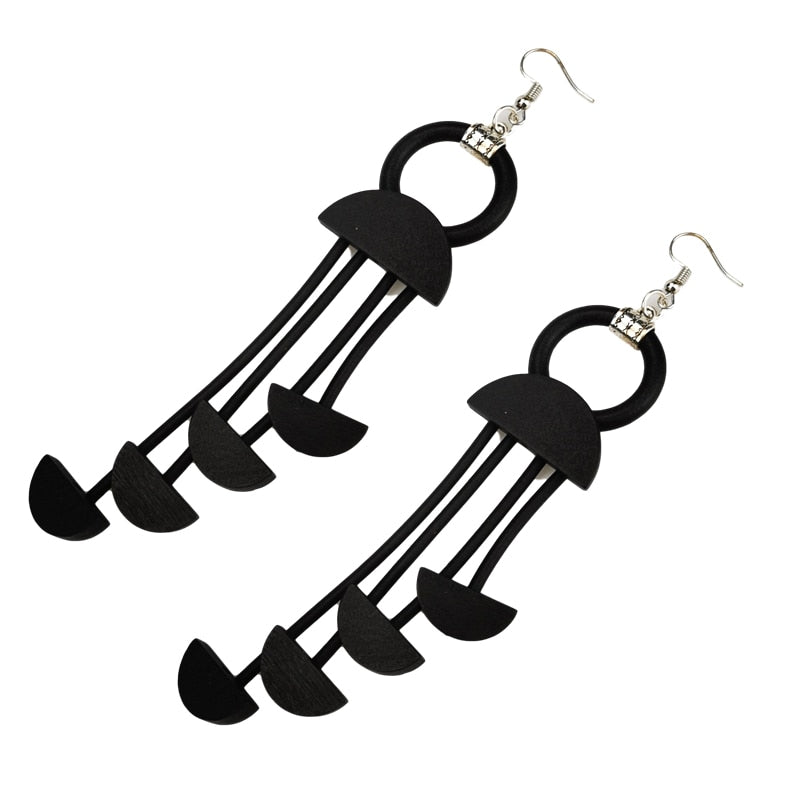 Gothic Wood Earrings - Orchid Unique