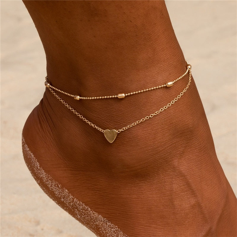 Bohemia Gold Color Chain Ankle Bracelet - Orchid Unique
