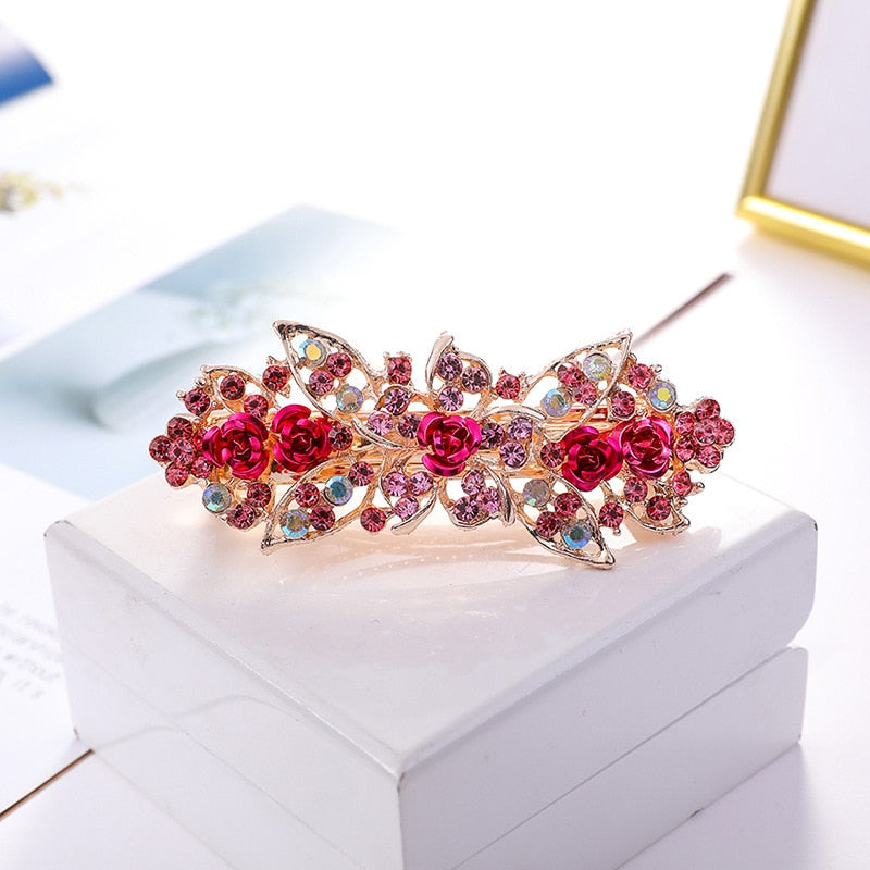 Crystalline rhinestone hairpin - Orchid Unique