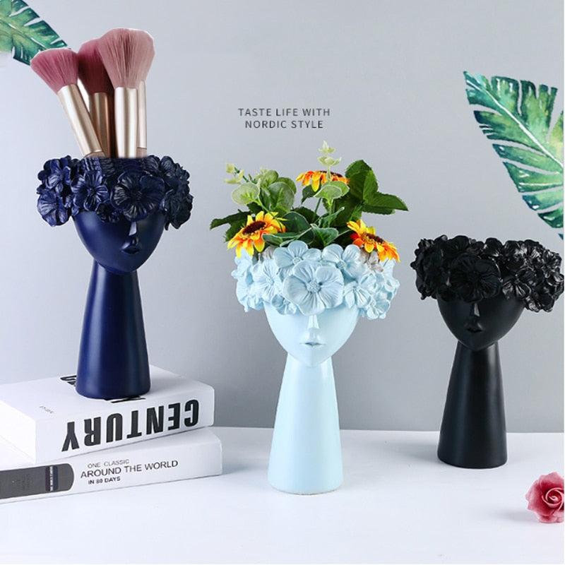 Nordic Resin Vase-Statue Sculpture - Orchid Unique