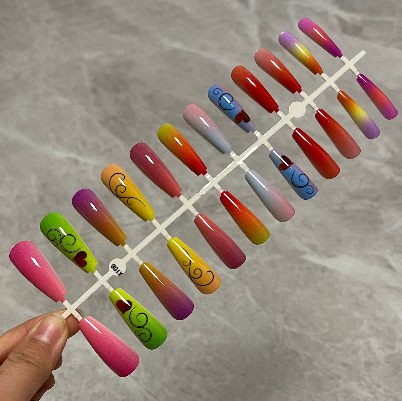 Long False Nails Tips - Orchid Unique