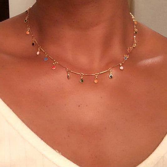 Bohemian Colorful Beaded Necklace - Orchid Unique