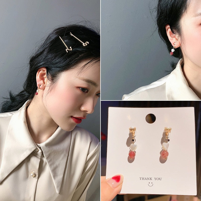 Cute Handmade pearl clip on Earrings - Orchid Unique