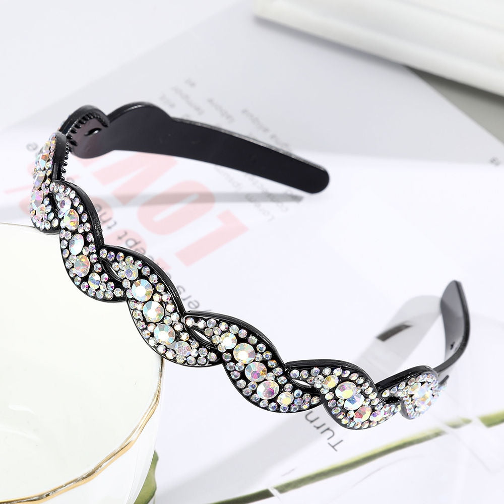Hairbands Bezel Colorful Rhinestone - Orchid Unique