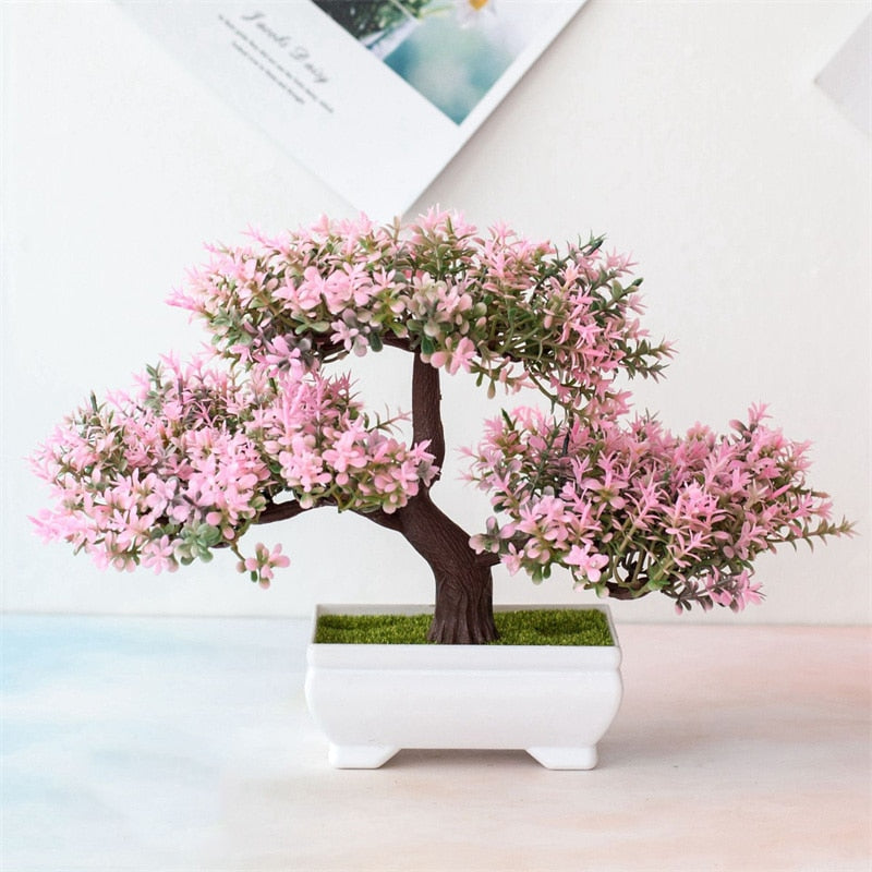 Vase + Artificial Bonsai Small Tree Pot - Orchid Unique