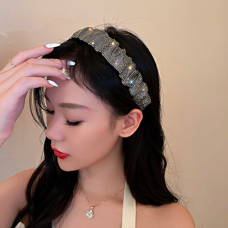 Vintage White Black Rhinestone Hairbands - Orchid Unique