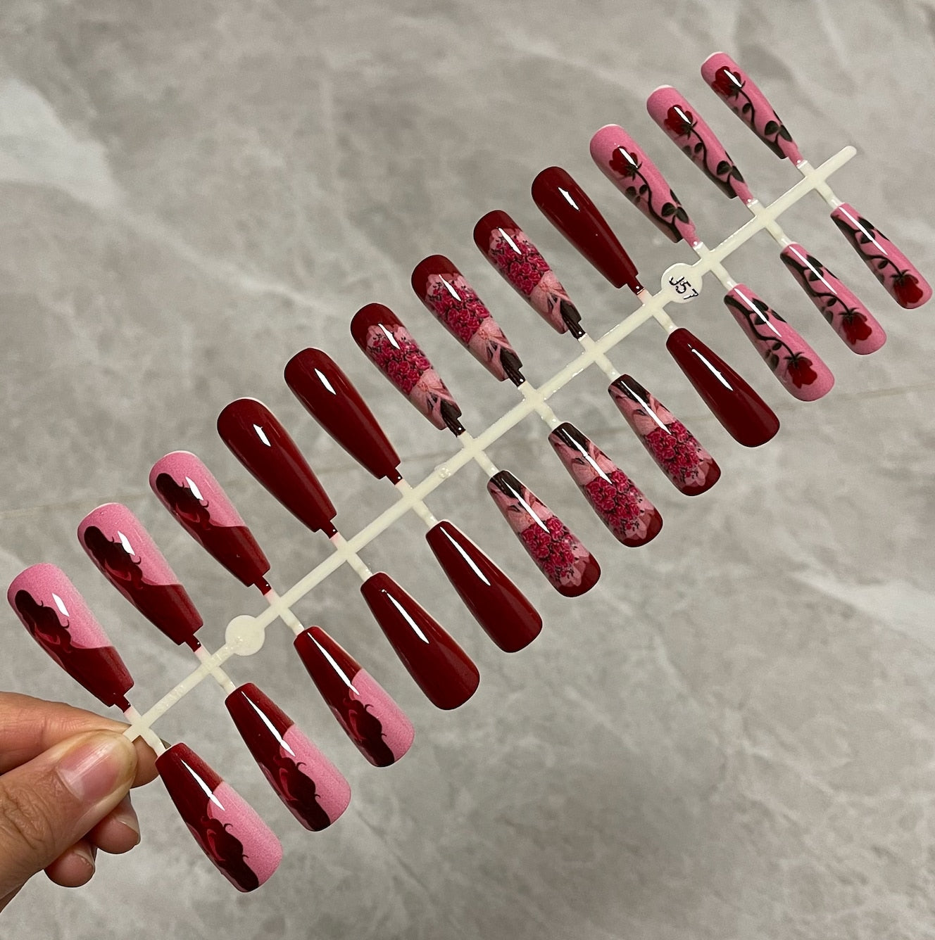 Long False Nails Tips - Orchid Unique