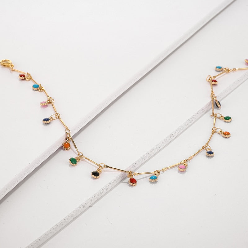 Bohemian Colorful Beaded Necklace - Orchid Unique