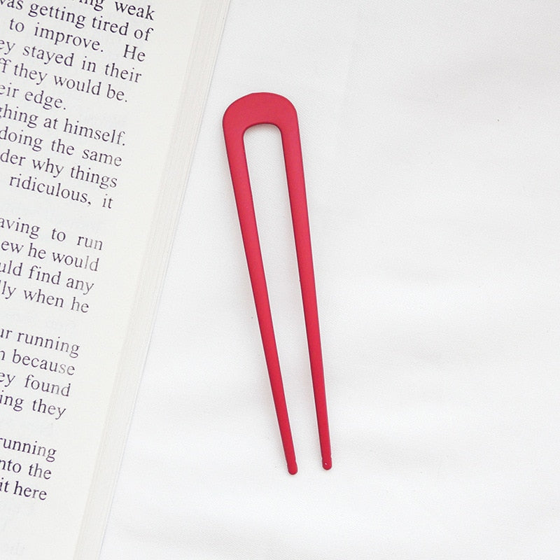 Fashion Metal Hair Sticks for Women Shell Hair Clip Pins Minimalist U Shape Girls Hairpins Hair Bun Maker Headwear - Orchid Unique