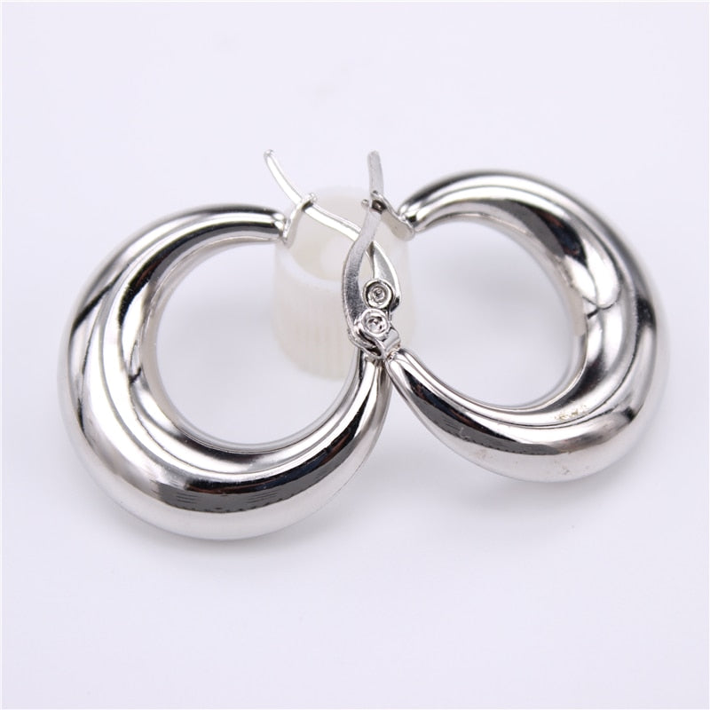 Smooth Exquisite Big Circle Hoop Earrings - Orchid Unique