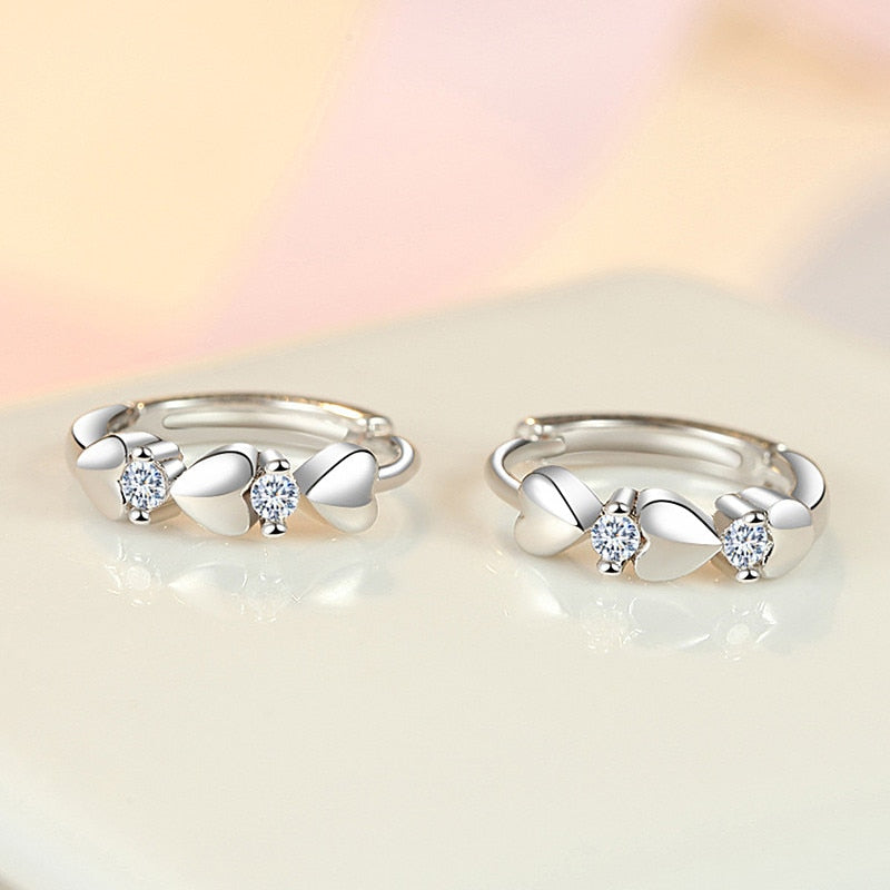 Dainty Small Hearts Hoop Earring - Orchid Unique