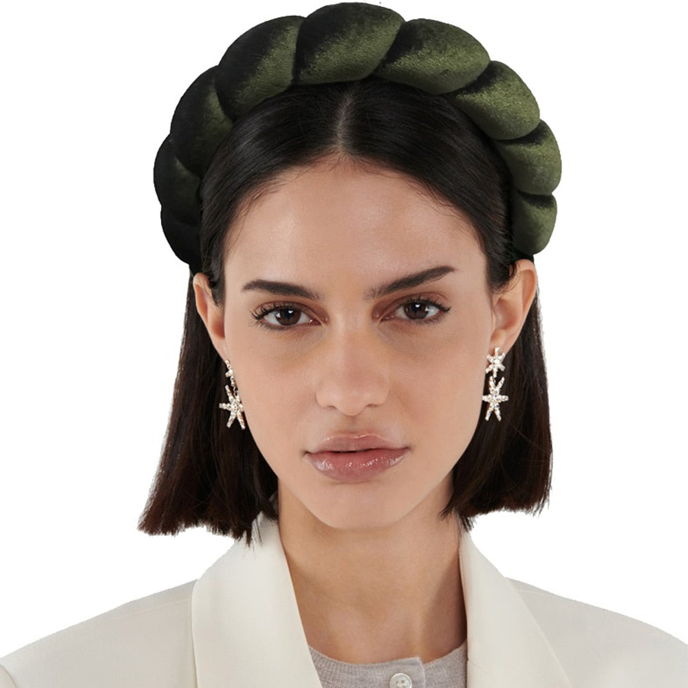 Haimeikang Solid Color Velvet Headband Hair Bands Winter New Sponge Hair Hoop Bezel Headbands For Women Fashion Hair Accessories - Orchid Unique