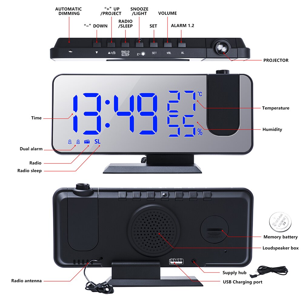 Multifunctional LED Digital Alarm Clock - Orchid Unique