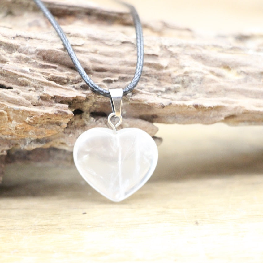 Natural Agates Quartz Heart Shape Pendant - Orchid Unique