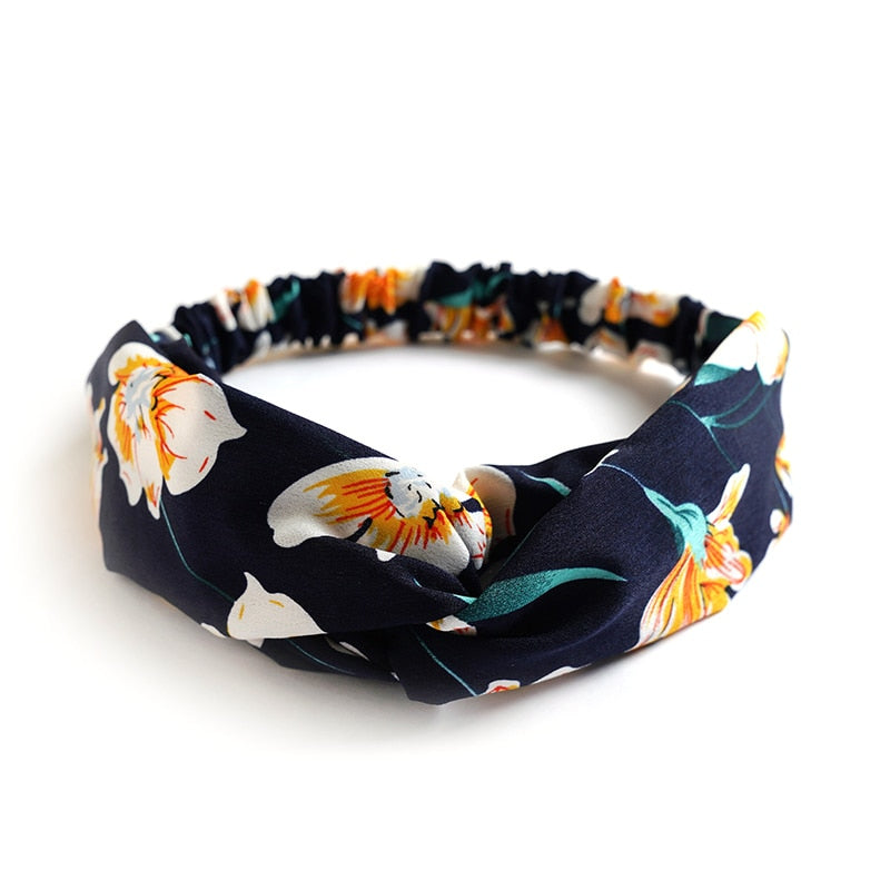 New print Knot Women Headband Vintage Hairband Girls Headwear Leopard Headband Hair Accessories dress Gift hair ties scrunchie - Orchid Unique