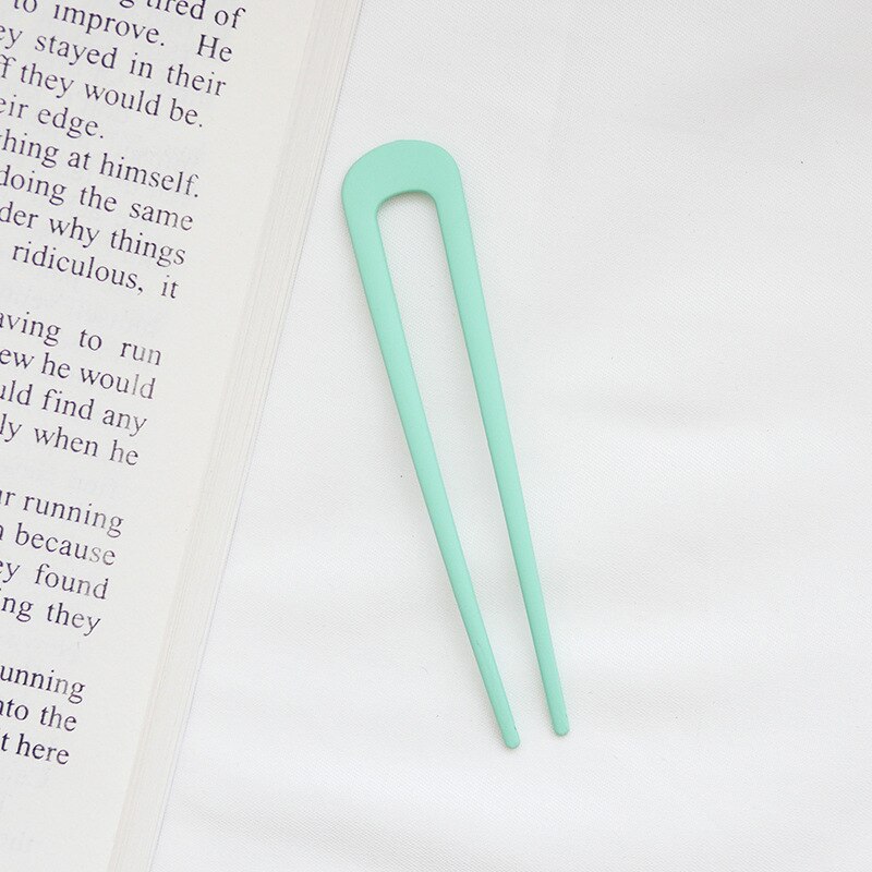 Fashion Metal Hair Sticks for Women Shell Hair Clip Pins Minimalist U Shape Girls Hairpins Hair Bun Maker Headwear - Orchid Unique