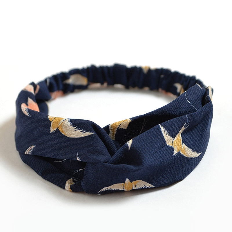 New print Knot Women Headband Vintage Hairband Girls Headwear Leopard Headband Hair Accessories dress Gift hair ties scrunchie - Orchid Unique