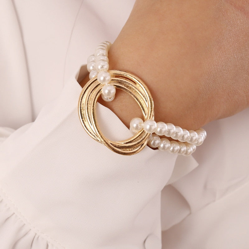 Fashion Punk Curb Cuban Chain Bracelets Set - Orchid Unique