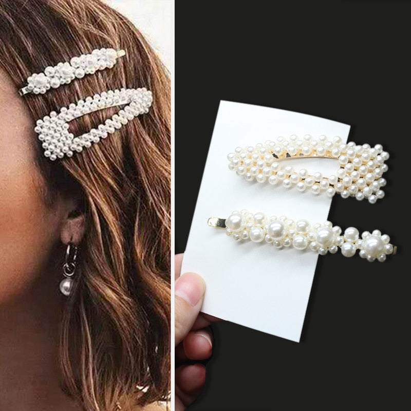 Handmade Pearls Hair Clips - Orchid Unique