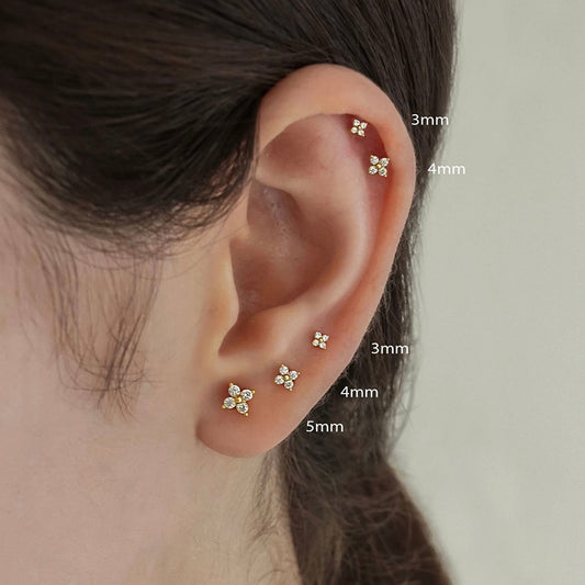 Dainty Small Flower Stud Earrings - Orchid Unique