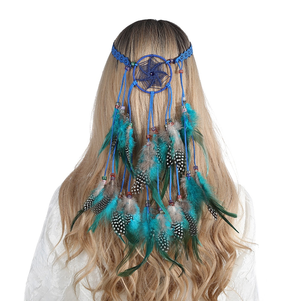 Festival Boho Feather Headband - Orchid Unique