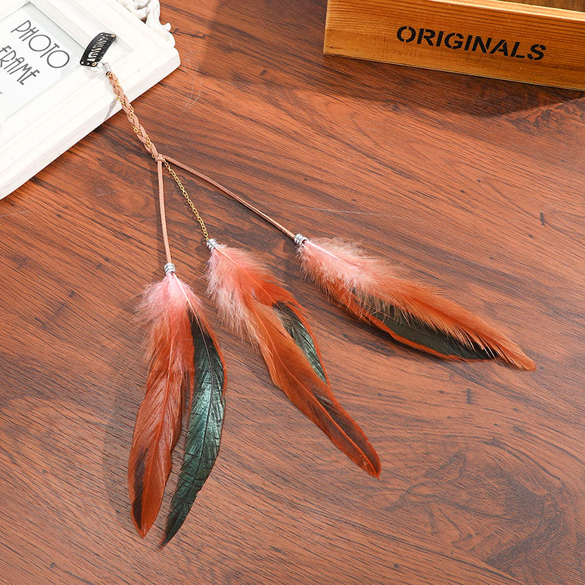 Levao Indian Festival Tassel Feather Hair Combs Hairpins for Women Hippie Headpiece Ethnic Head Band Hair Comb Clips Headwear - Orchid Unique