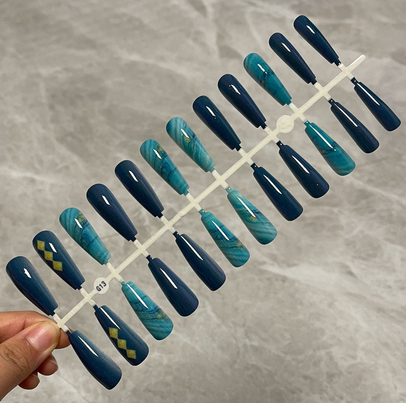 Long False Nails Tips - Orchid Unique