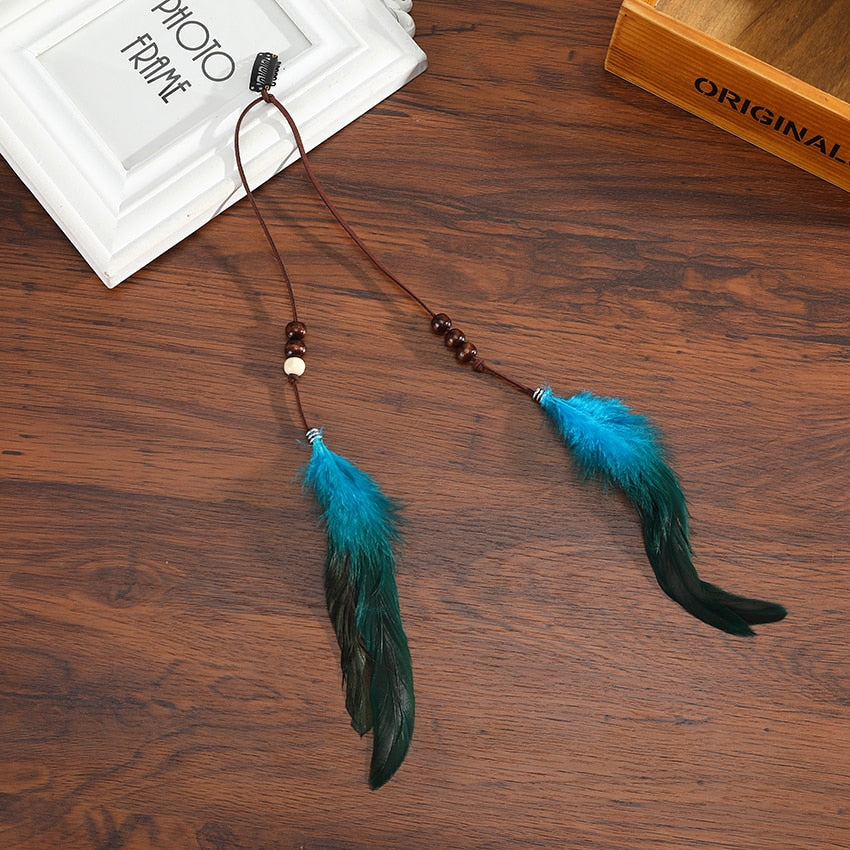 Levao Indian Festival Tassel Feather Hair Combs Hairpins for Women Hippie Headpiece Ethnic Head Band Hair Comb Clips Headwear - Orchid Unique