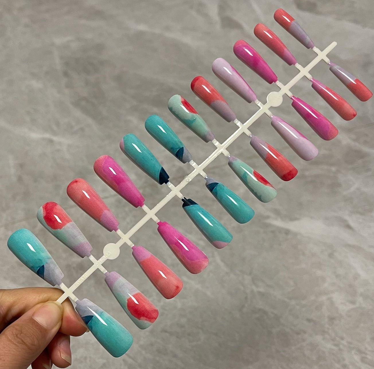 Long False Nails Tips - Orchid Unique