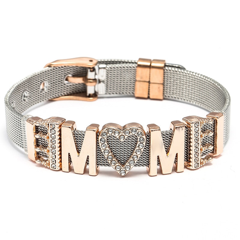 Crystal Heart Anchor Charm Fine Bracelet - Orchid Unique