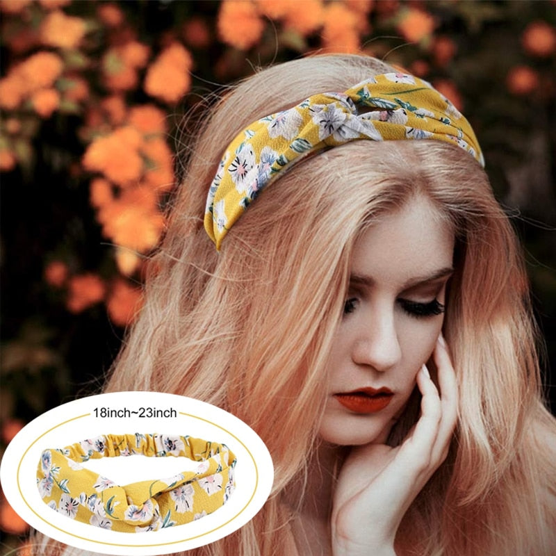 New print Knot Women Headband Vintage Hairband Girls Headwear Leopard Headband Hair Accessories dress Gift hair ties scrunchie - Orchid Unique