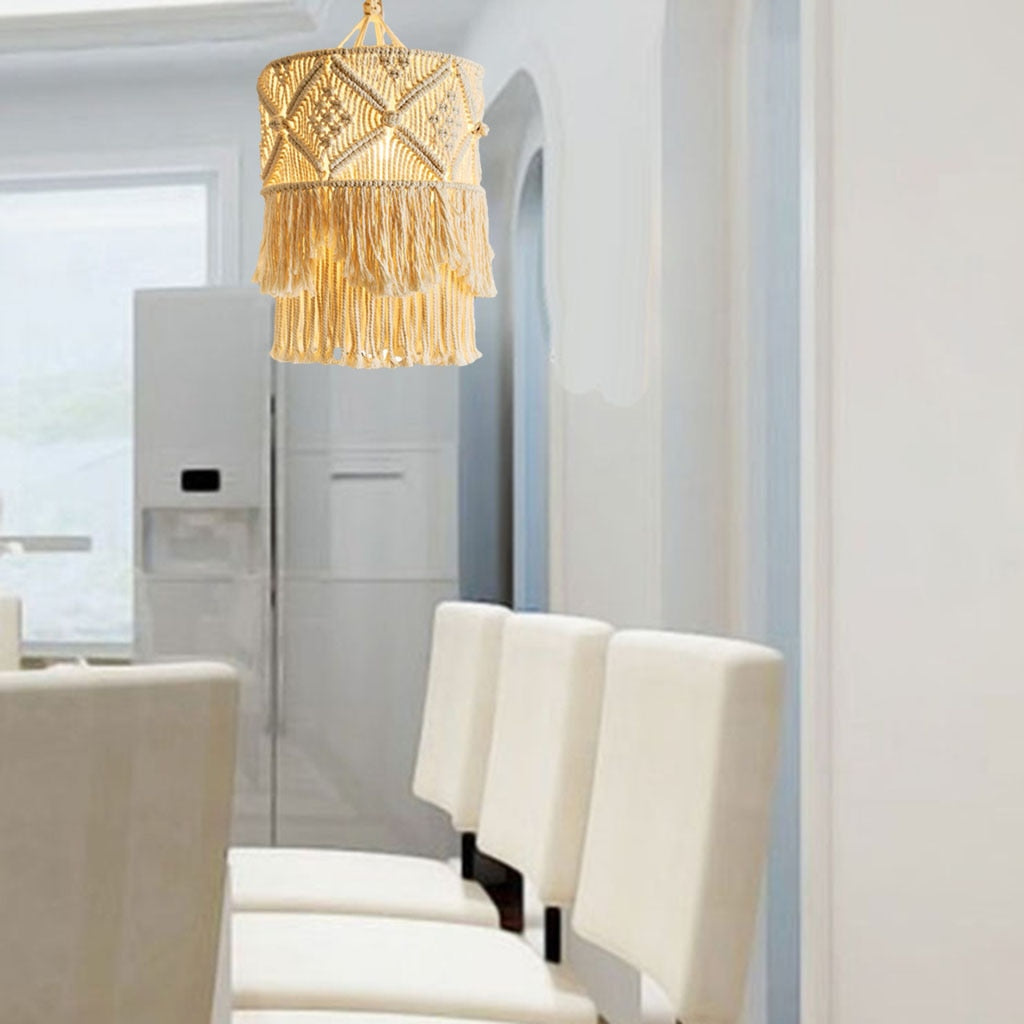 Nordic Macrame Woven Tapestry Lampshade - Orchid Unique
