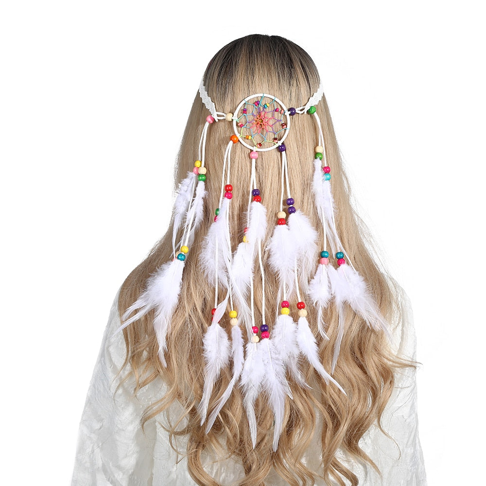 Festival Boho Feather Headband - Orchid Unique