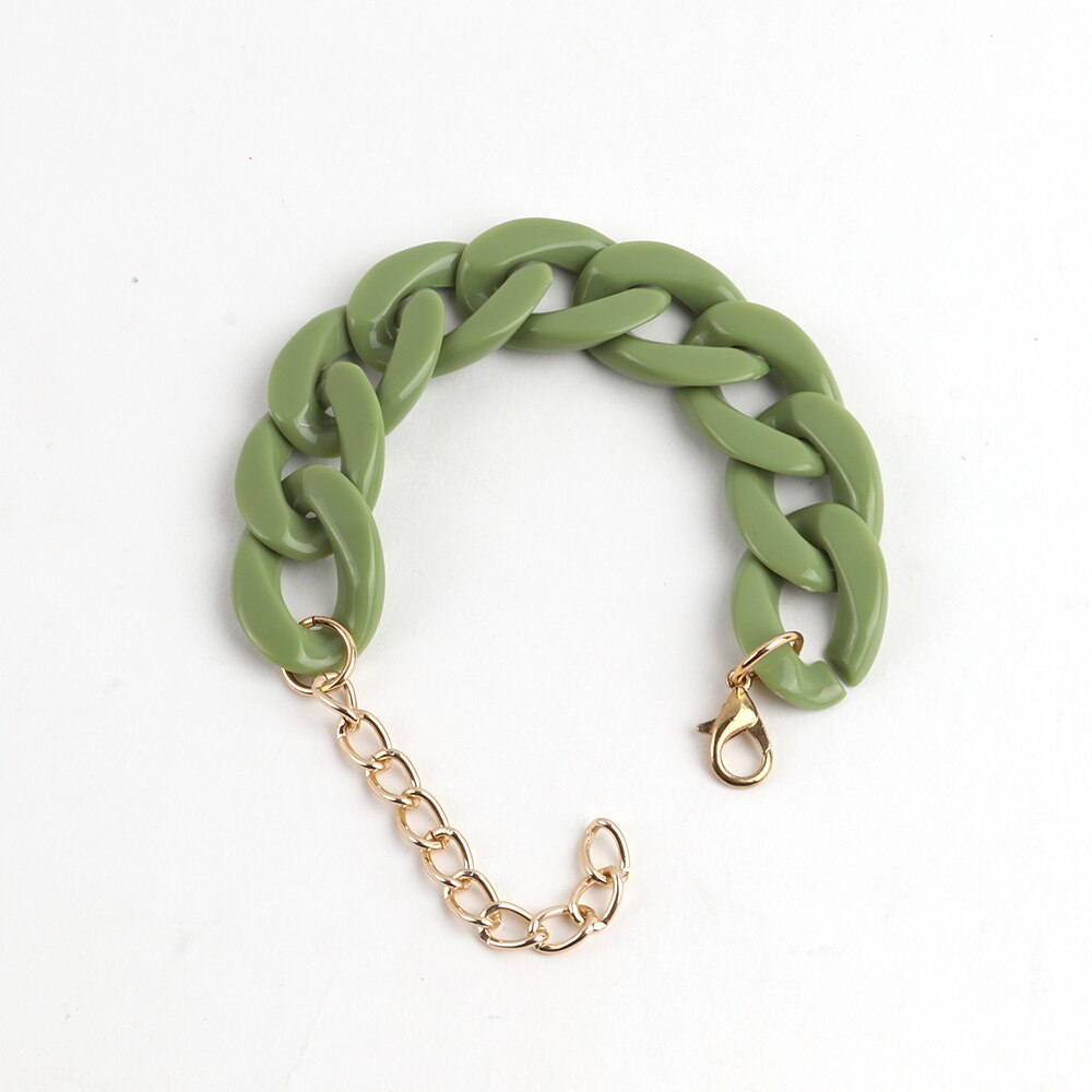 Colorful Acrylic Thick Chain Bracelets - Orchid Unique
