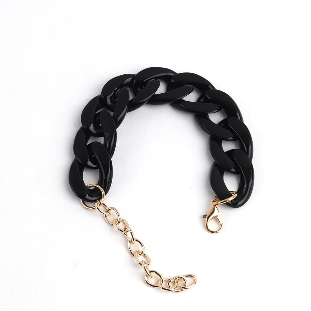 Colorful Acrylic Thick Chain Bracelets - Orchid Unique