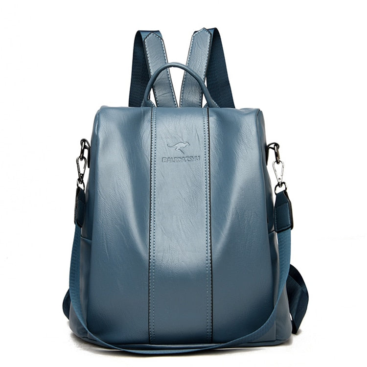 Anti-theft leather backpack - Orchid Unique