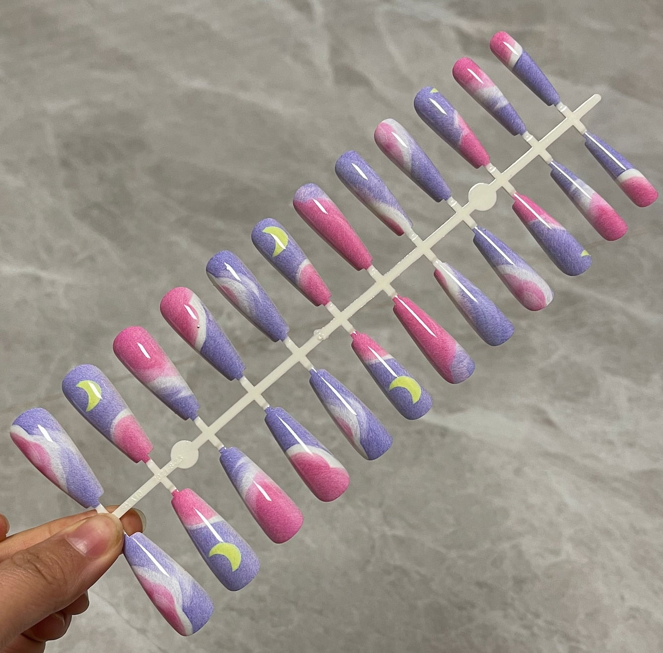 Long False Nails Tips - Orchid Unique