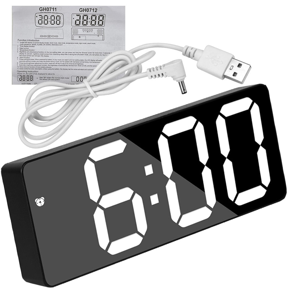 Digital Table Alarm Clock - Orchid Unique