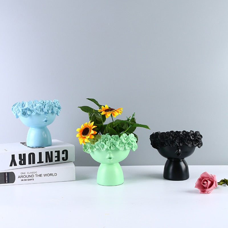Nordic Resin Vase-Statue Sculpture - Orchid Unique