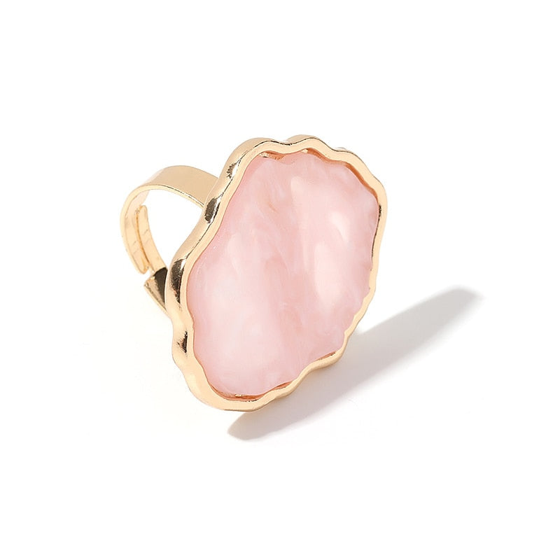 Resin Stone nail art Finger Ring - Orchid Unique