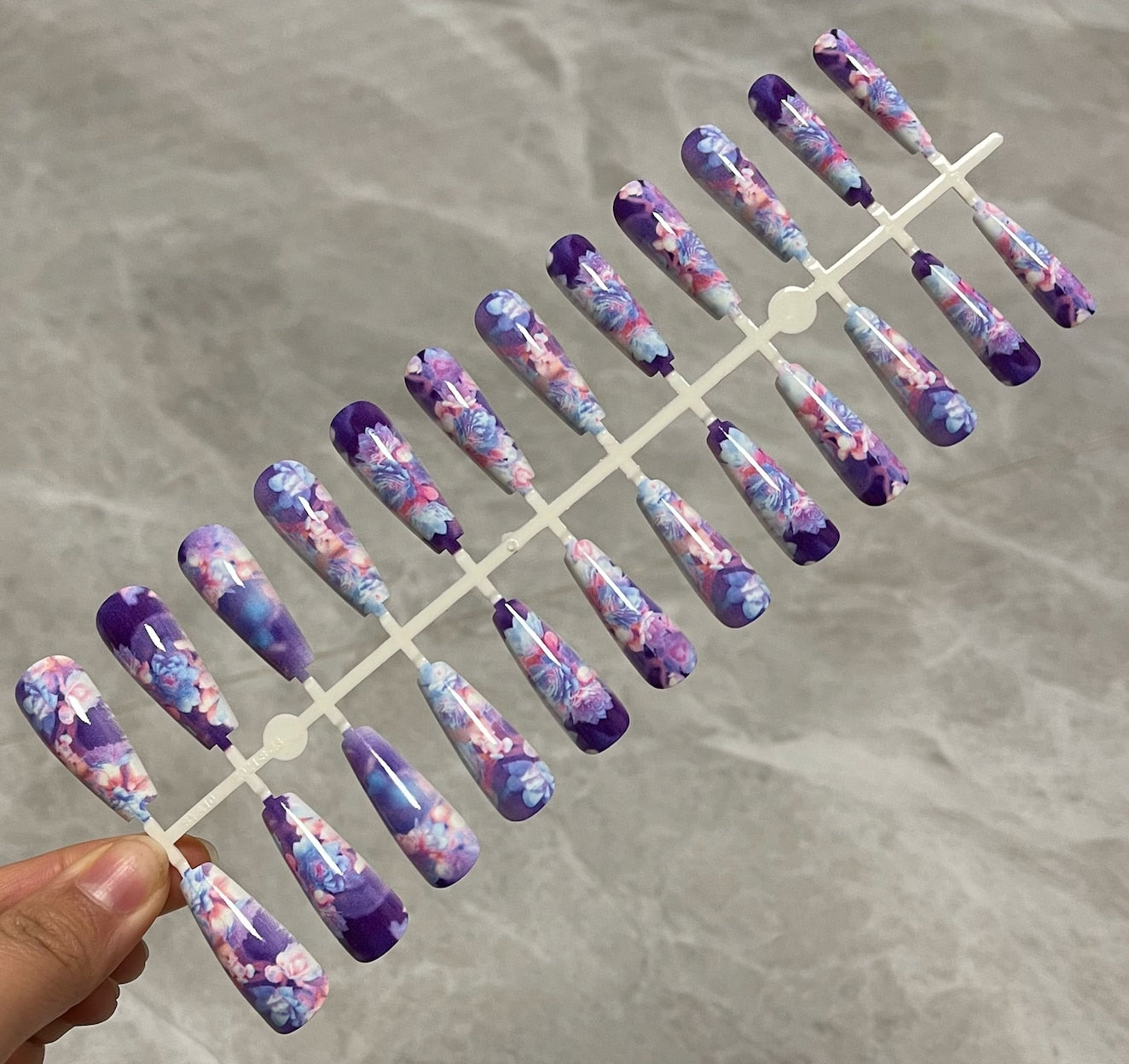 Long False Nails Tips - Orchid Unique